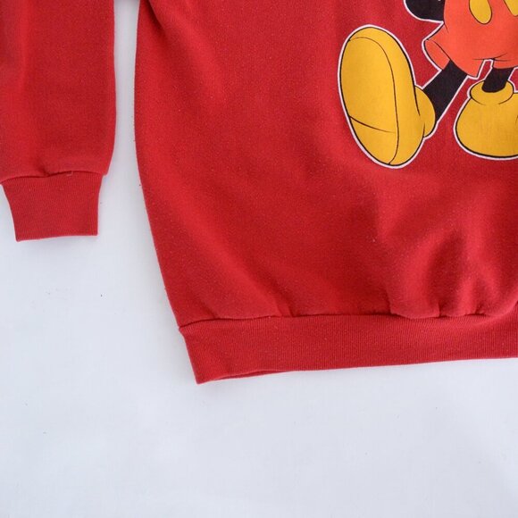 Vintage Tultex Red Mickey Mouse Michigan Crew Neck Sweater Large Made In USA - Picture 8 of 9